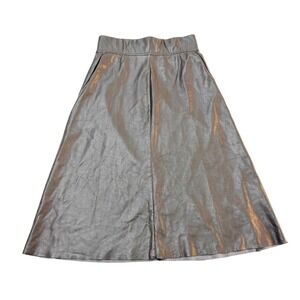 Wilfred Black A-Line Circle Skirt Faux Leather Size 0